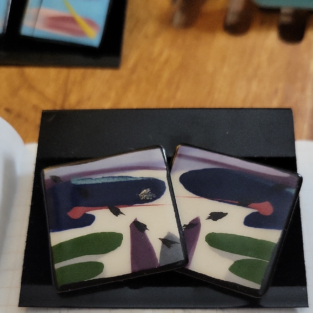 Abstract Multicolor Earrings